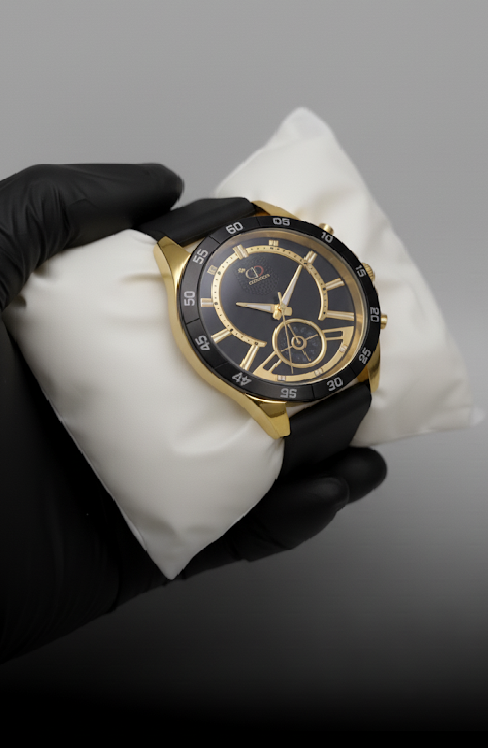 CD Quartz Wristwatch – Black & Metallic Design